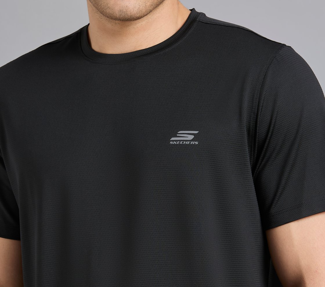 SKECHERS BACK LOGO TEE, BLACK Apparel Right View