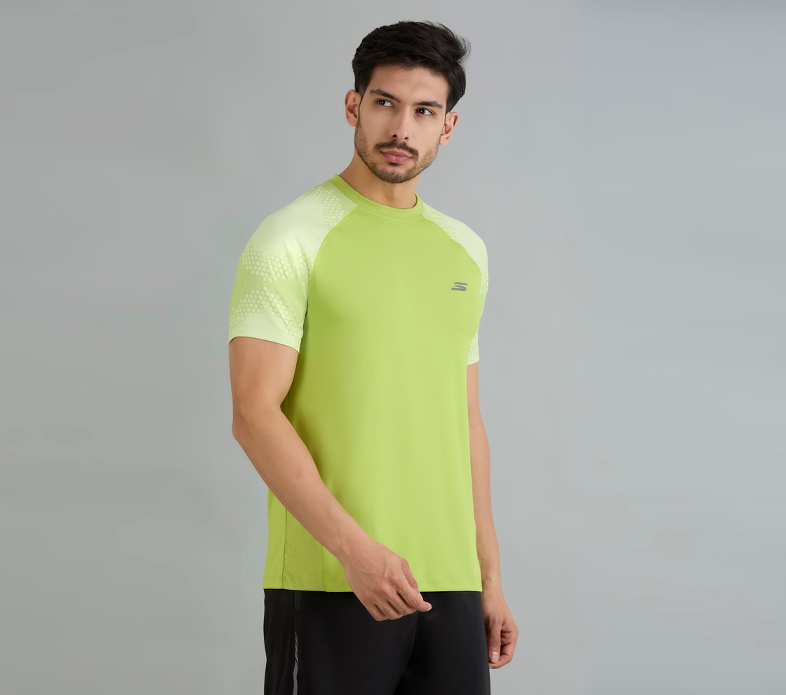 SOCCER BRANDED T-SHIRT, LIME Apparel Bottom View