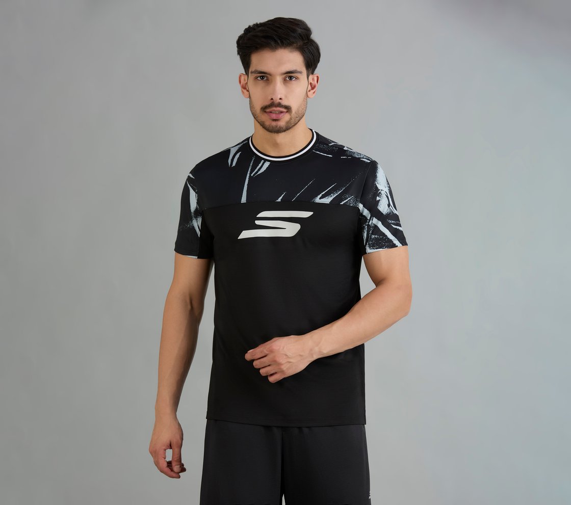BASKETBALL COLOR BLOCK T-SHIRT, BLACK