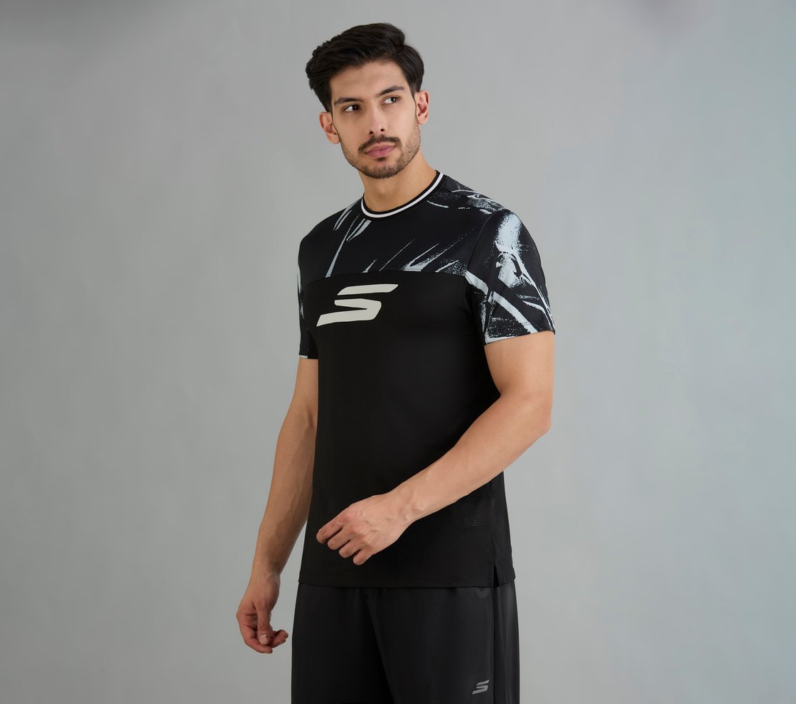 BASKETBALL COLOR BLOCK T-SHIRT, BLACK