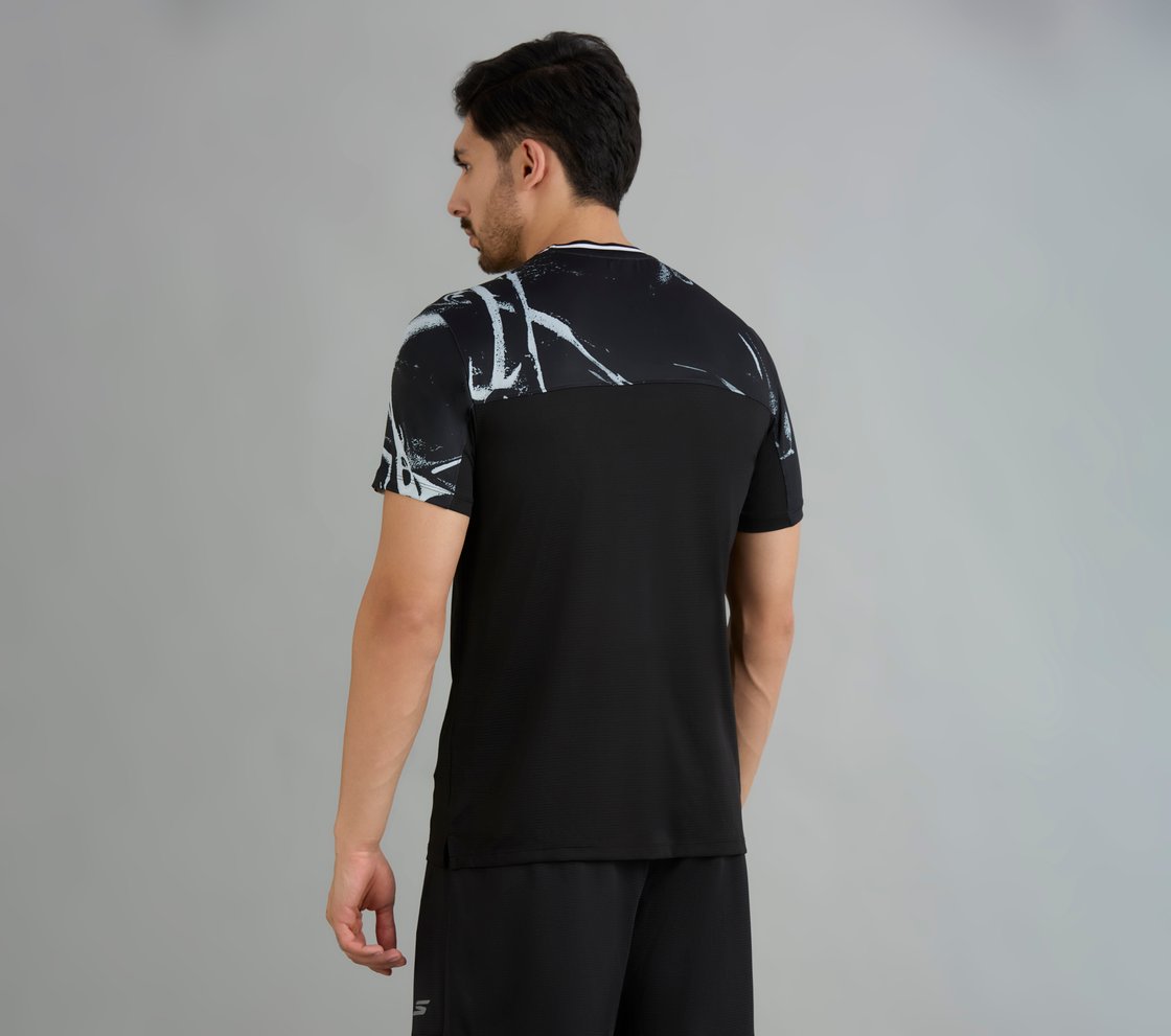 BASKETBALL COLOR BLOCK T-SHIRT, BLACK Apparel Left View