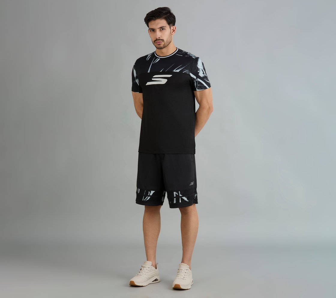 BASKETBALL COLOR BLOCK T-SHIRT, BLACK