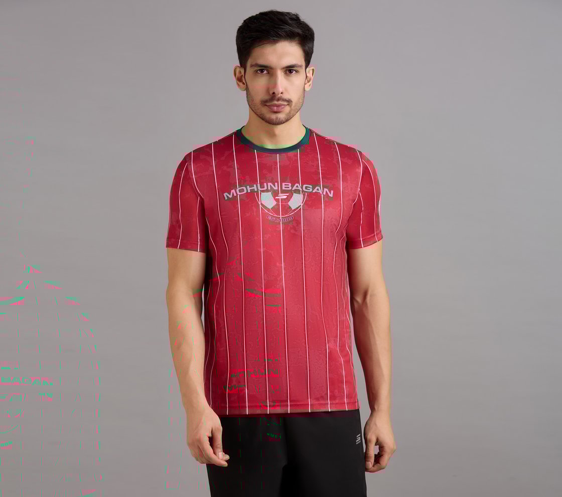 MOHUN BAGAN BRANDED BACK T-SHIRT, RED Apparel Lateral View
