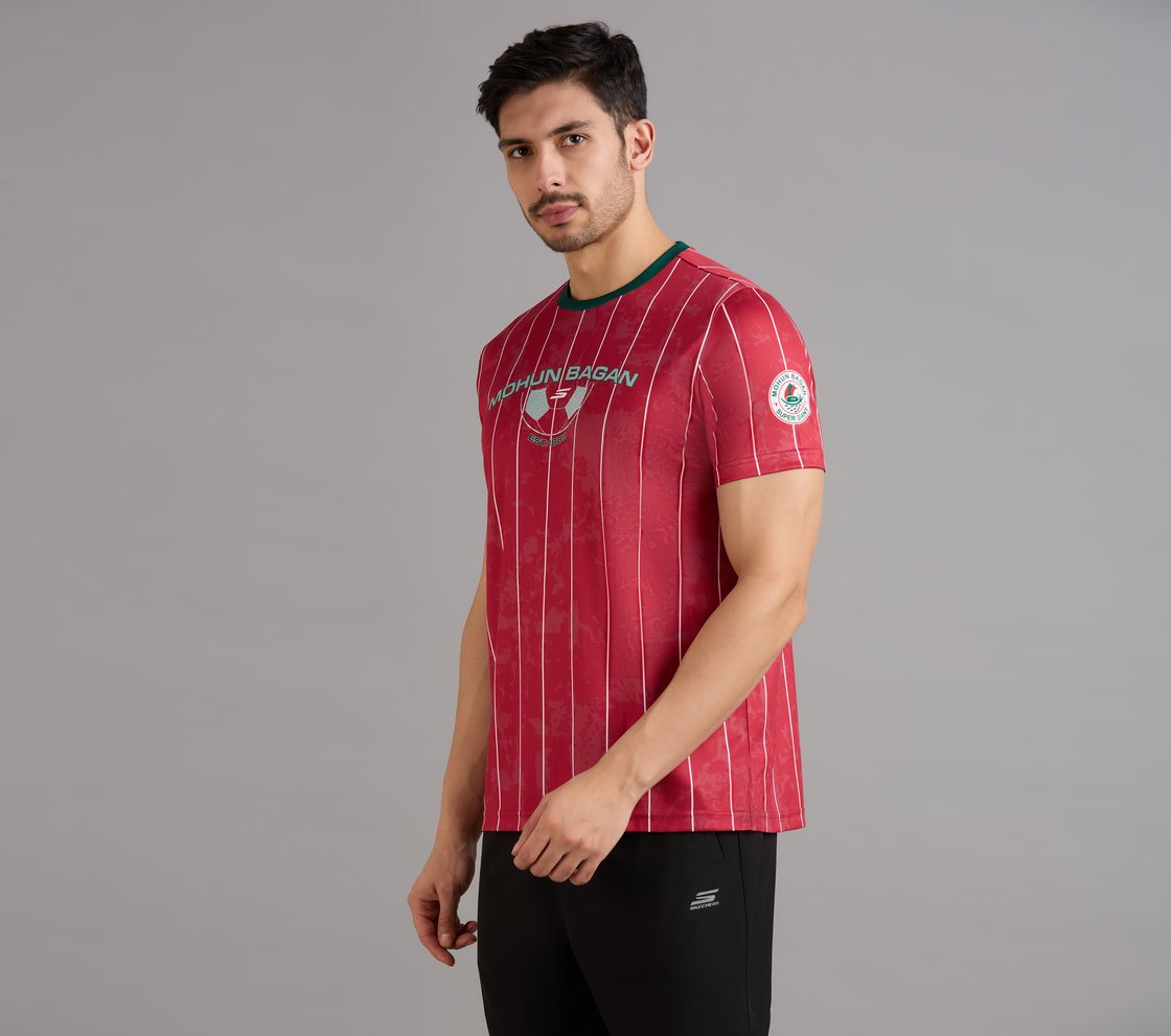MOHUN BAGAN BRANDED BACK T-SHIRT, RED Apparel Top View