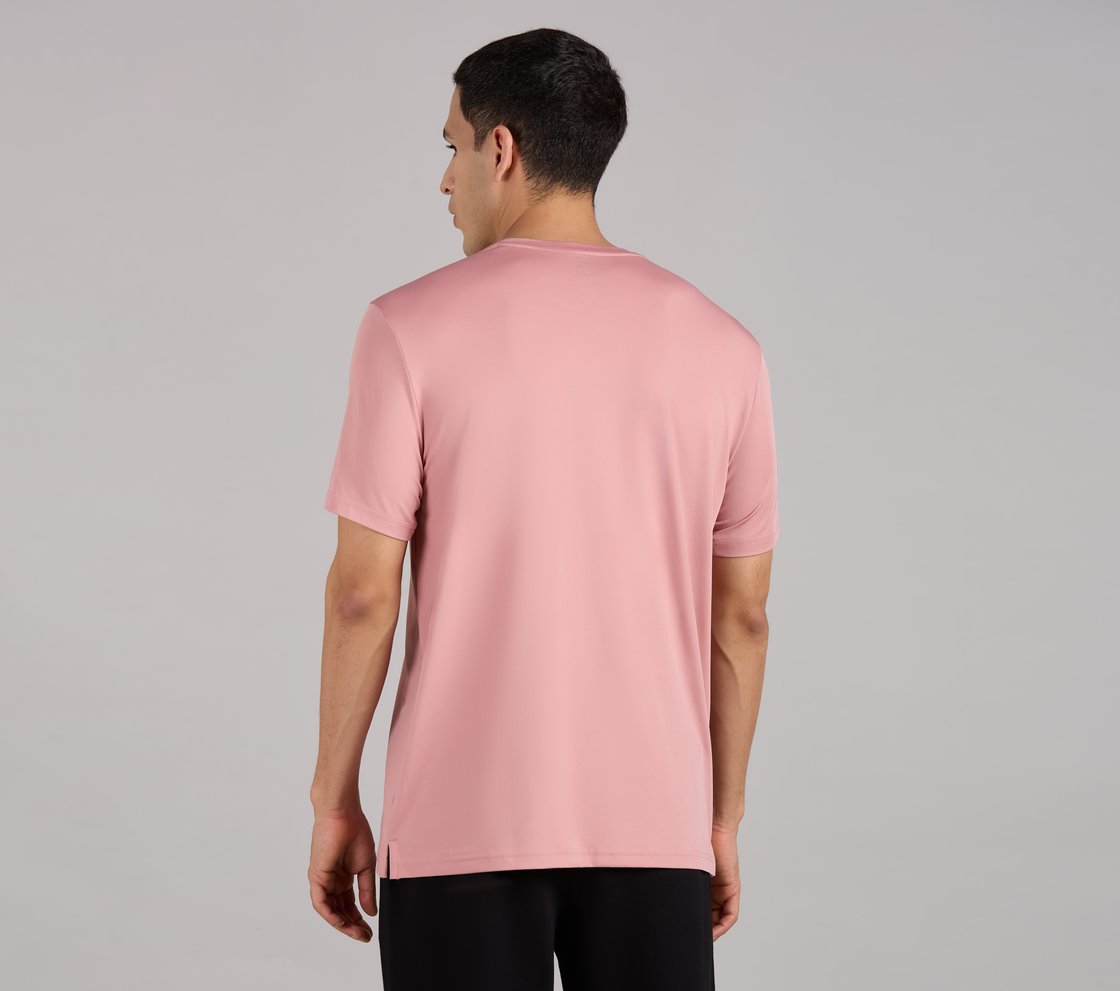 SKECHERS ULTRASOFT TEE, TAUPE/PINK Apparel Left View