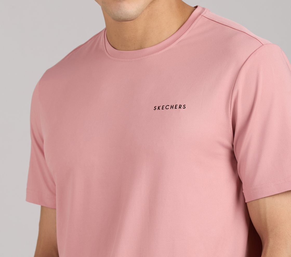 SKECHERS ULTRASOFT TEE, TAUPE/PINK Apparel Right View