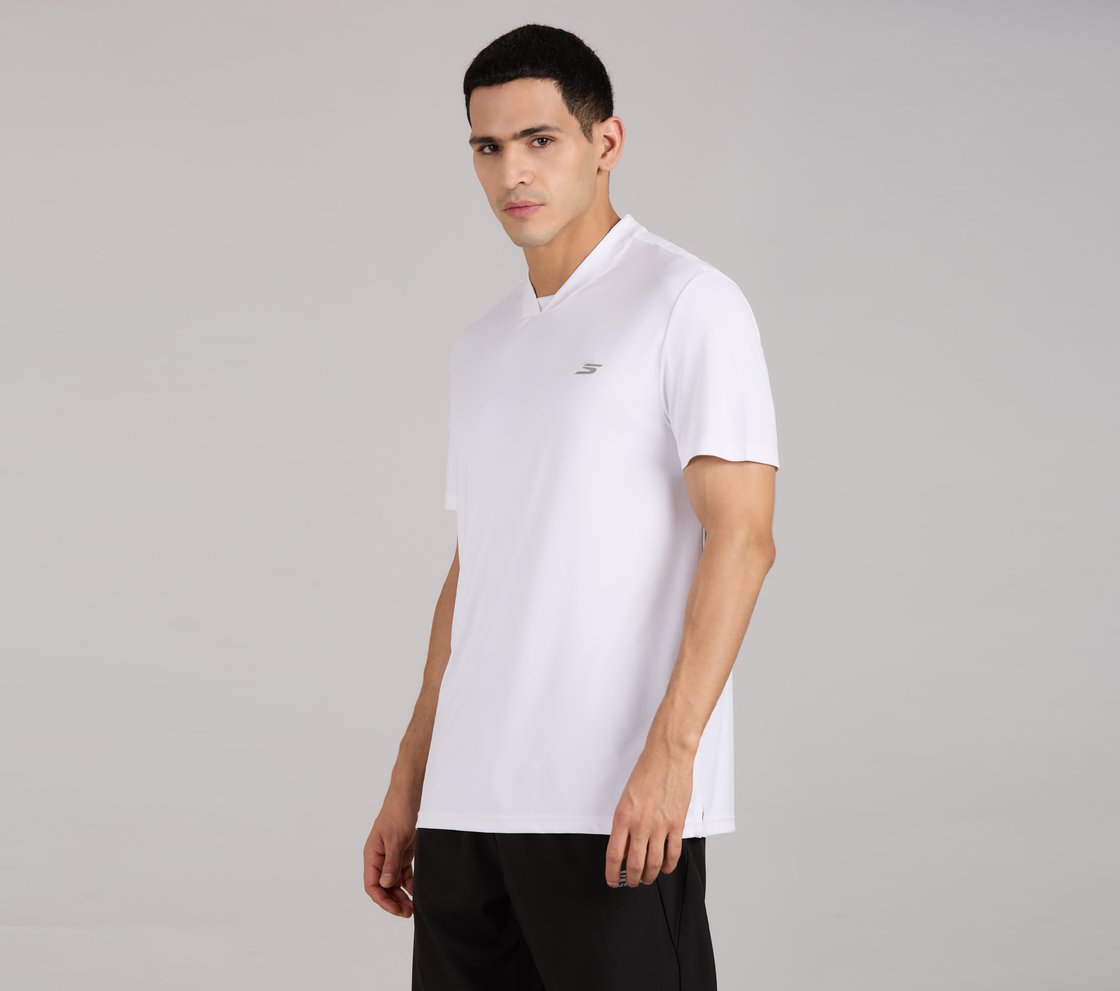 CRICKET V-MESH POLO, WHITE