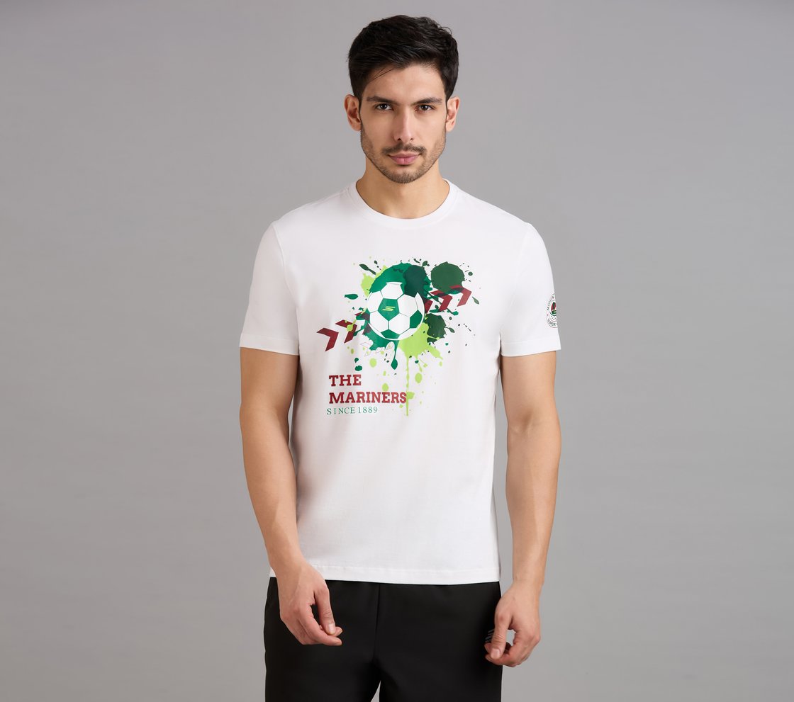 MOHUN BAGAN MARINERS T-SHIRT, WHITE Apparel Lateral View