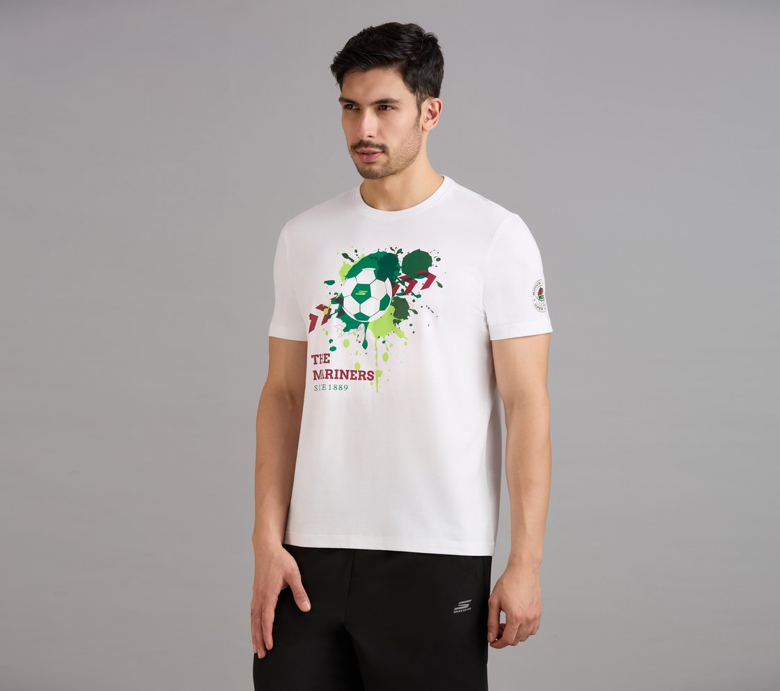 MOHUN BAGAN MARINERS T-SHIRT, WHITE Apparel Top View