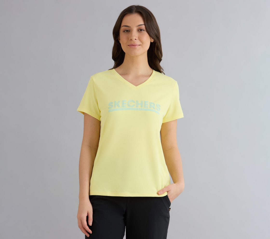 BASIC PERFROMANCE TUNIC T-SHIRT, SILVER/LIME Apparel Lateral View