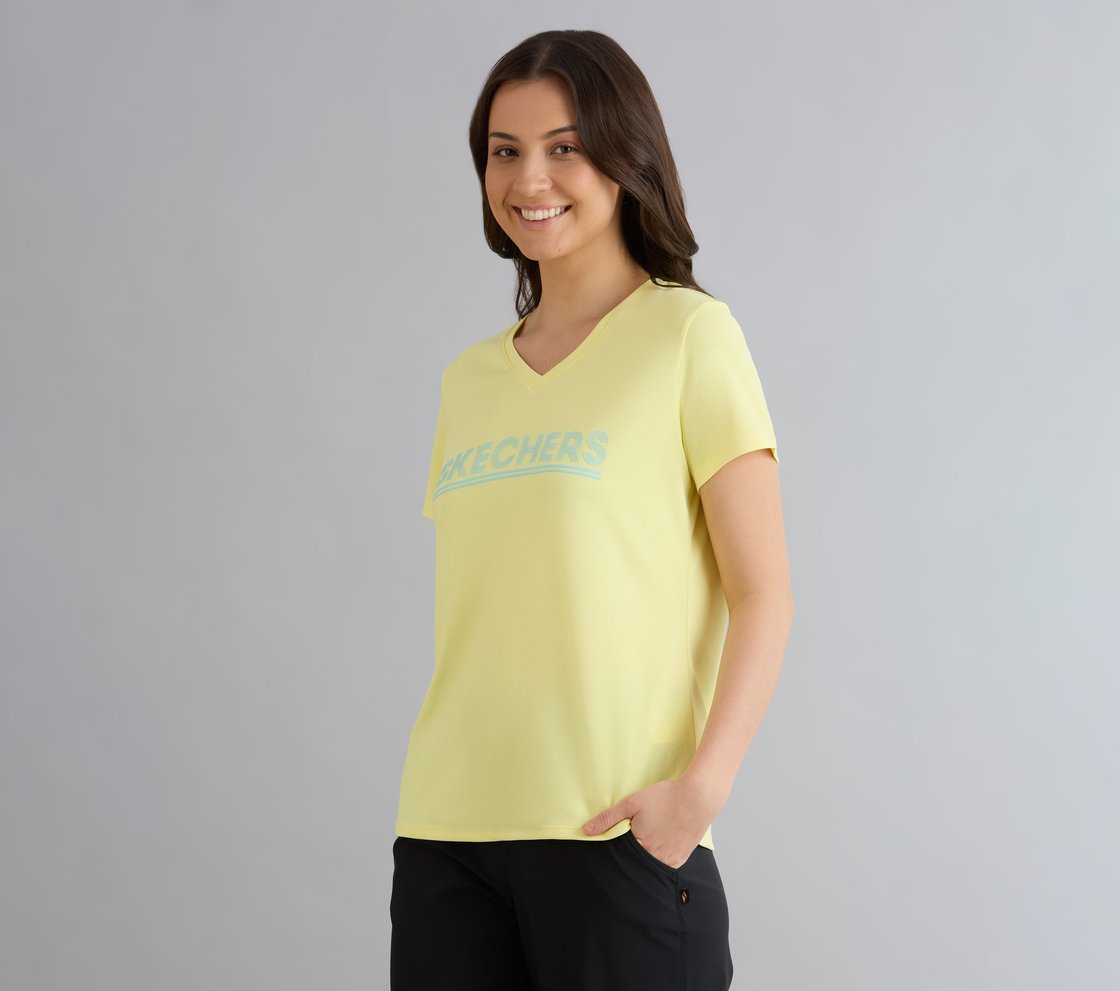 BASIC PERFROMANCE TUNIC T-SHIRT, SILVER/LIME Apparel Top View