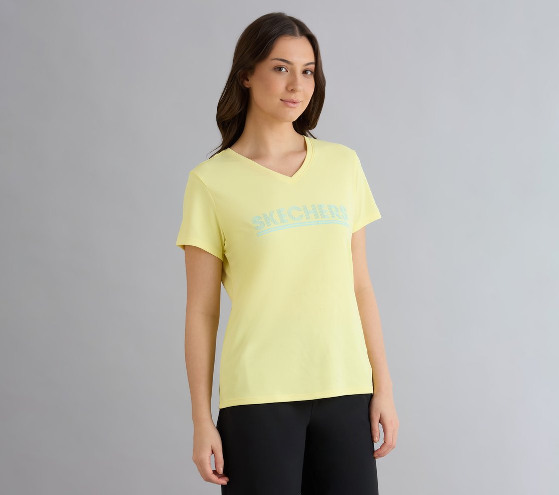 BASIC PERFROMANCE TUNIC T-SHIRT, SILVER/LIME Apparel Bottom View
