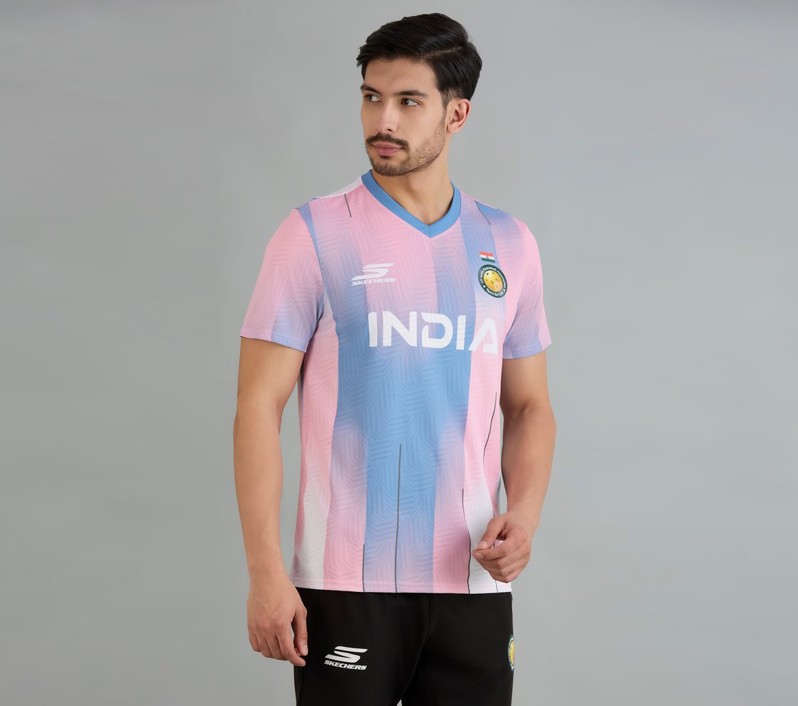 AIPA MENS PLAYER EDITION MATCH JERSEY, SILVER/WHITE/PINK Apparel Top View