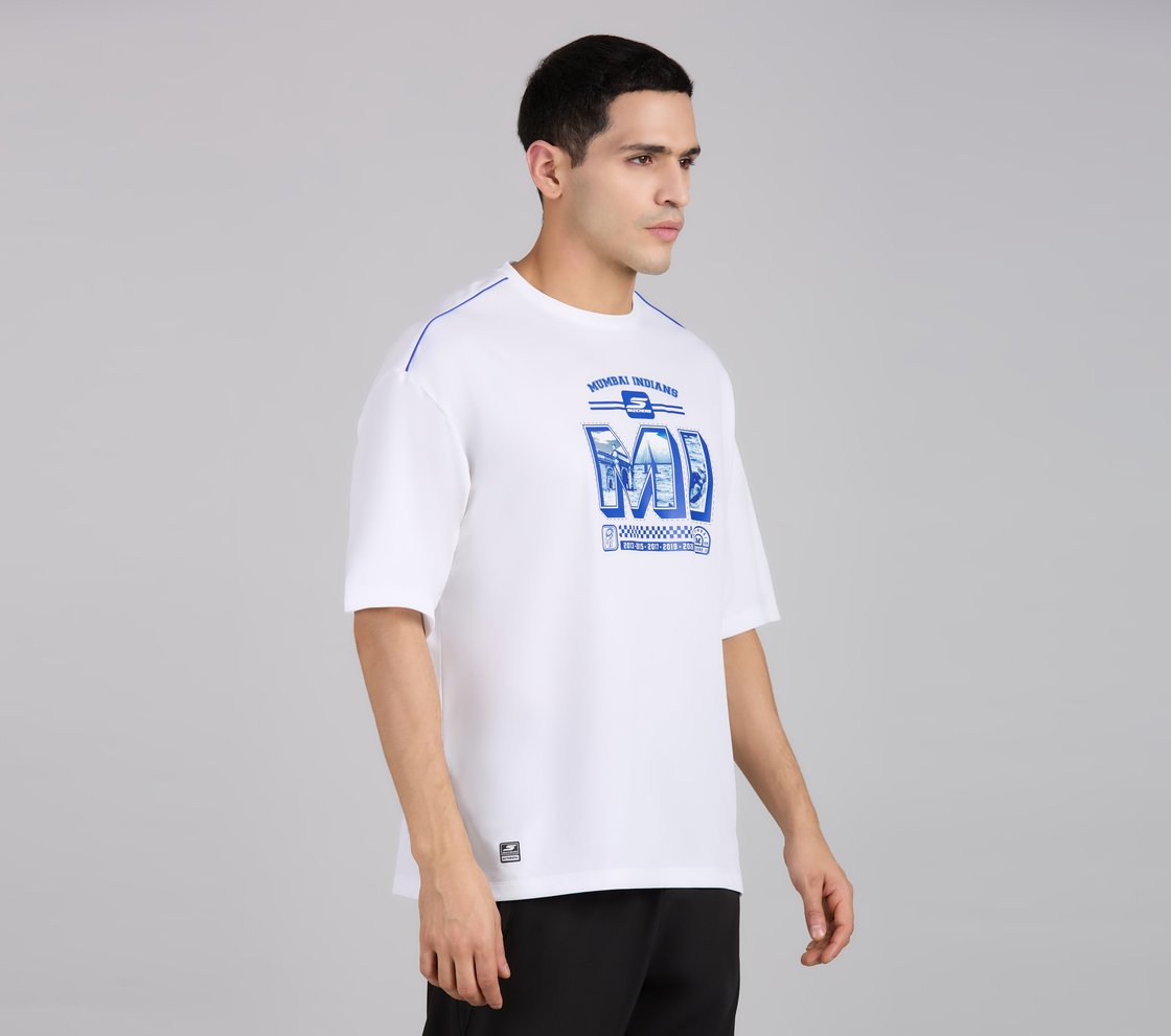MUMBAI INDIANS GRAPHIC TEE, WHITE Apparel Bottom View