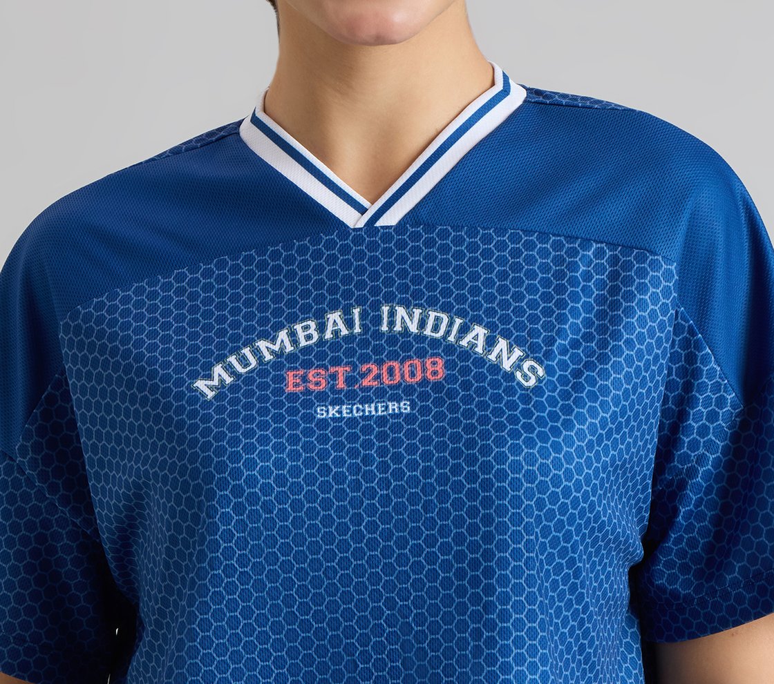 MUMBAI INDIANS CROP TOP, NAVY/PERIWINKLE Apparel Right View