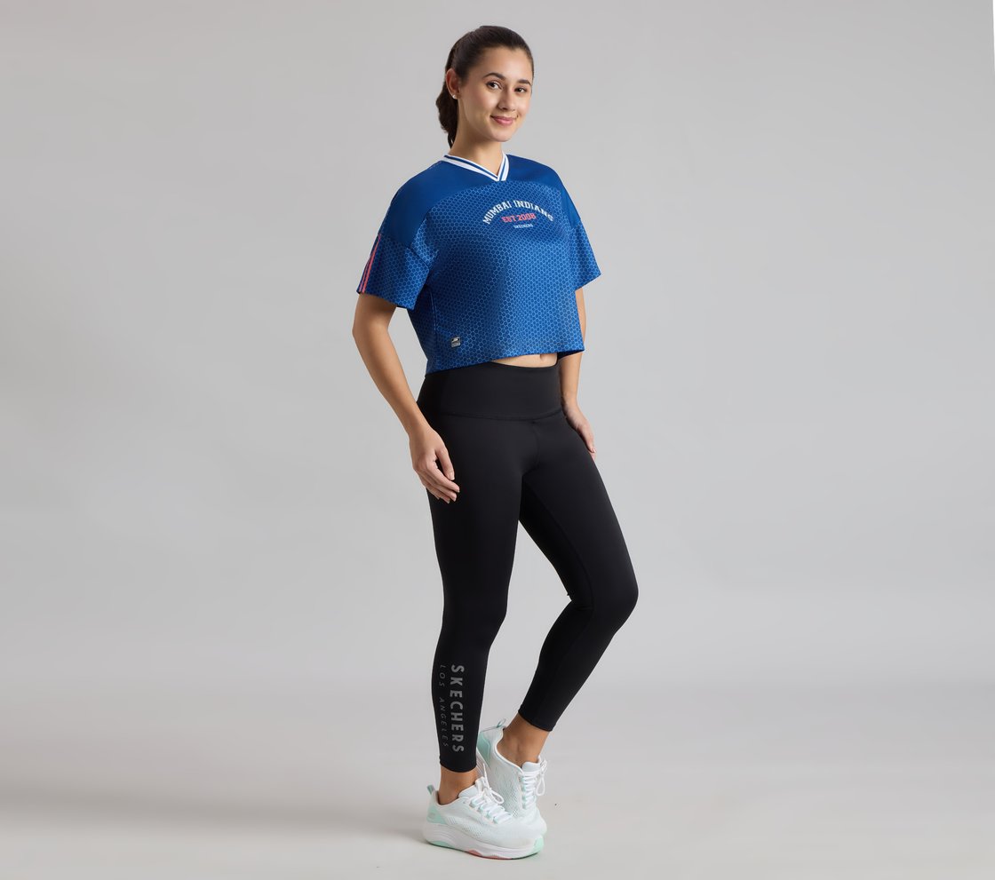 MUMBAI INDIANS CROP TOP, NAVY/PERIWINKLE Apparel Right View