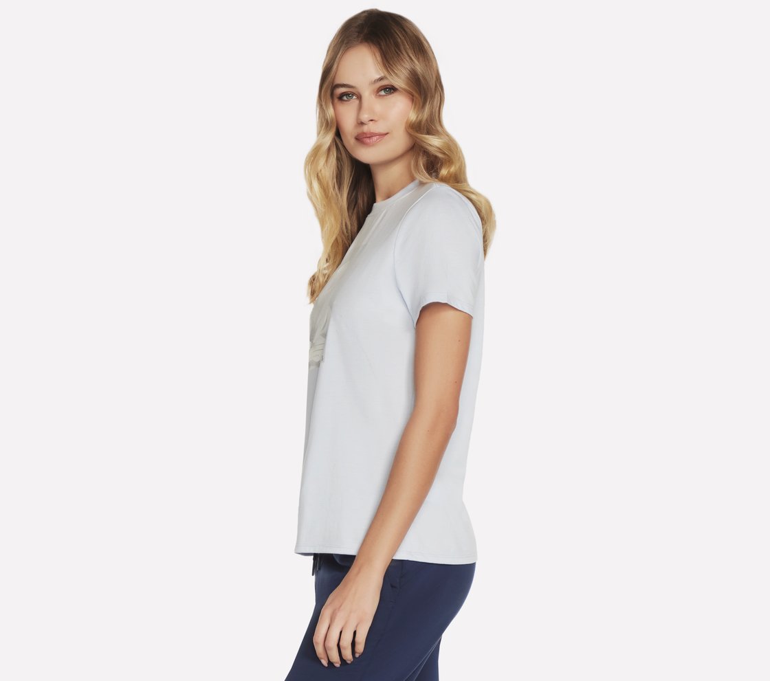 DREAM BLOOM TEE, BLUE/SILVER Apparel Bottom View