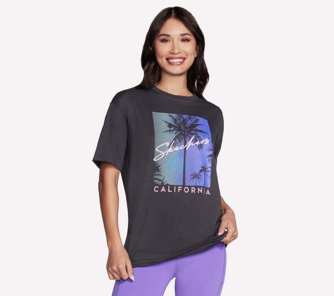 PALM DREAM TEE, BLACK/CHARCOAL