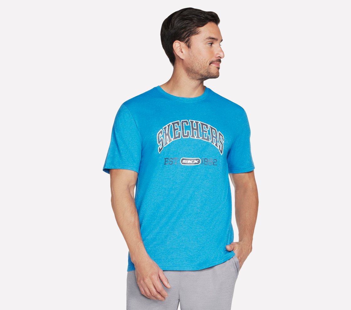PRESTIGE T-SHIRT, NAVY/LIGHT BLUE Apparel Lateral View