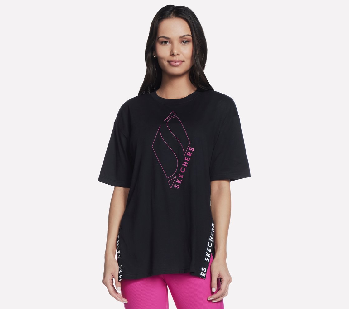  DIAMOND LOGO TAPE T-SHIRT, BBBBLACK Apparel Lateral View