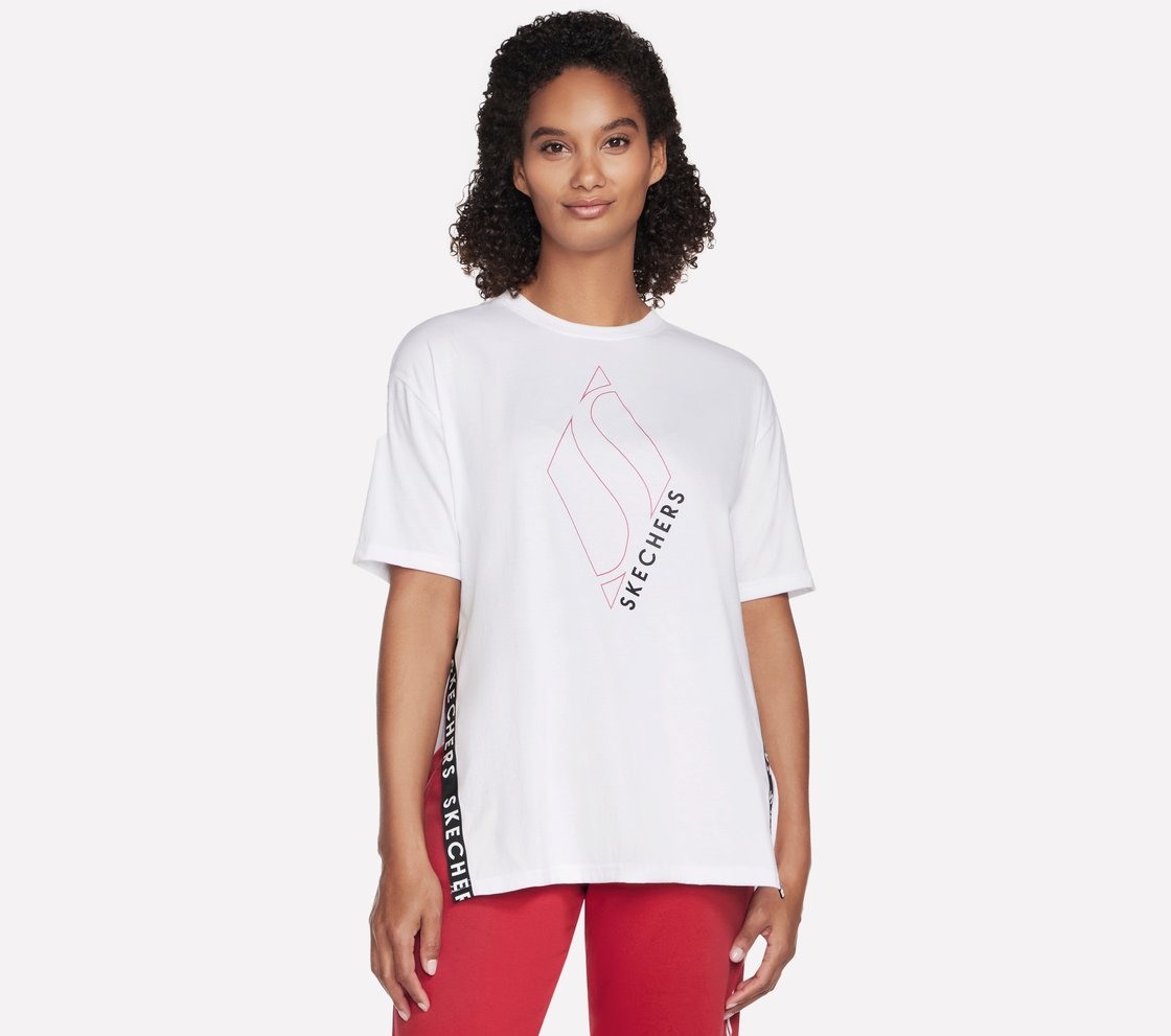  DIAMOND LOGO TAPE T-SHIRT, WWWHITE Apparel Lateral View