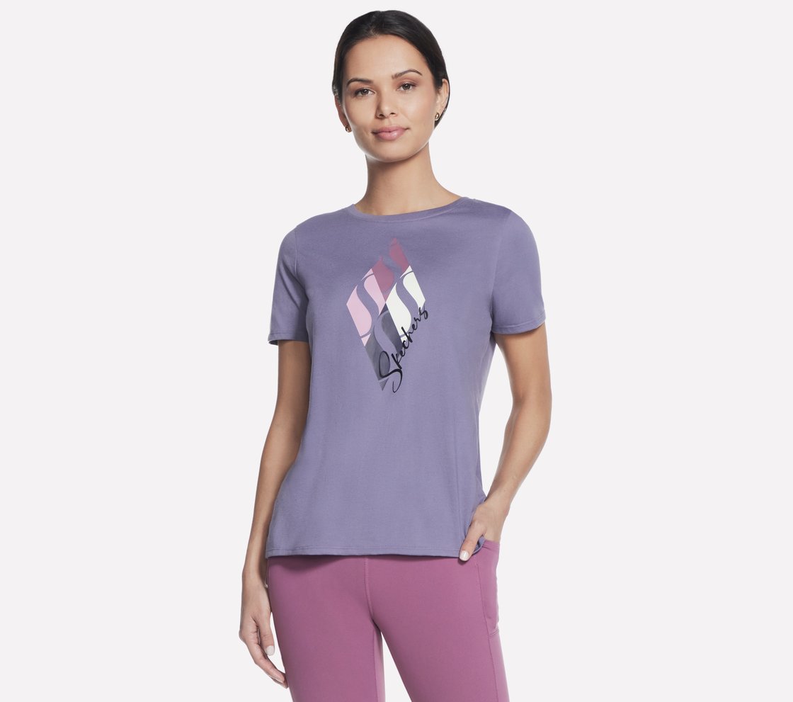 DIAMONDS T-SHIRT, GREY/PURPLE Apparel Lateral View