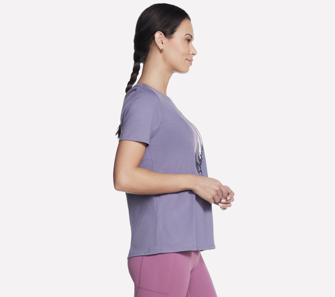 DIAMONDS T-SHIRT, GREY/PURPLE Apparel Bottom View