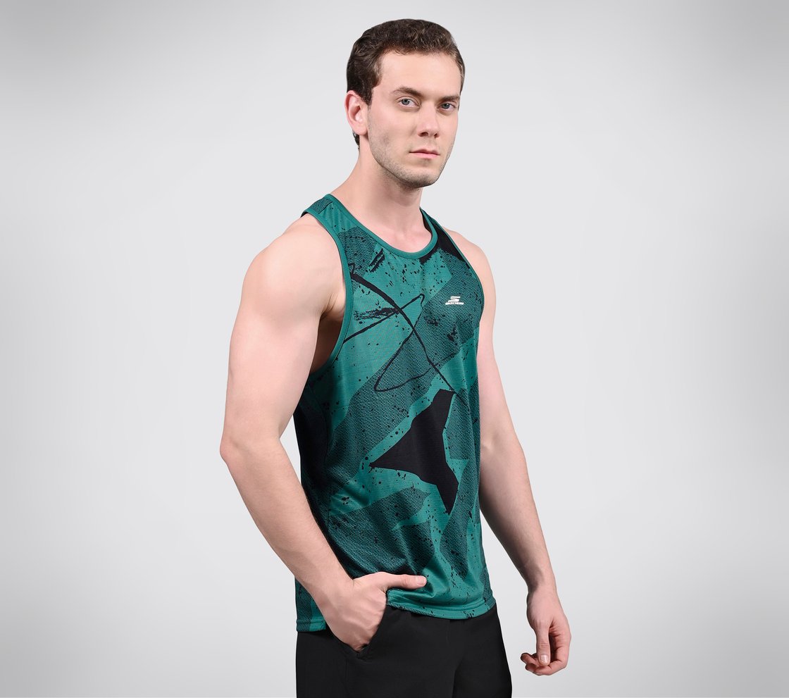 FIRFLY AOP TANK, TEAL/BLUE