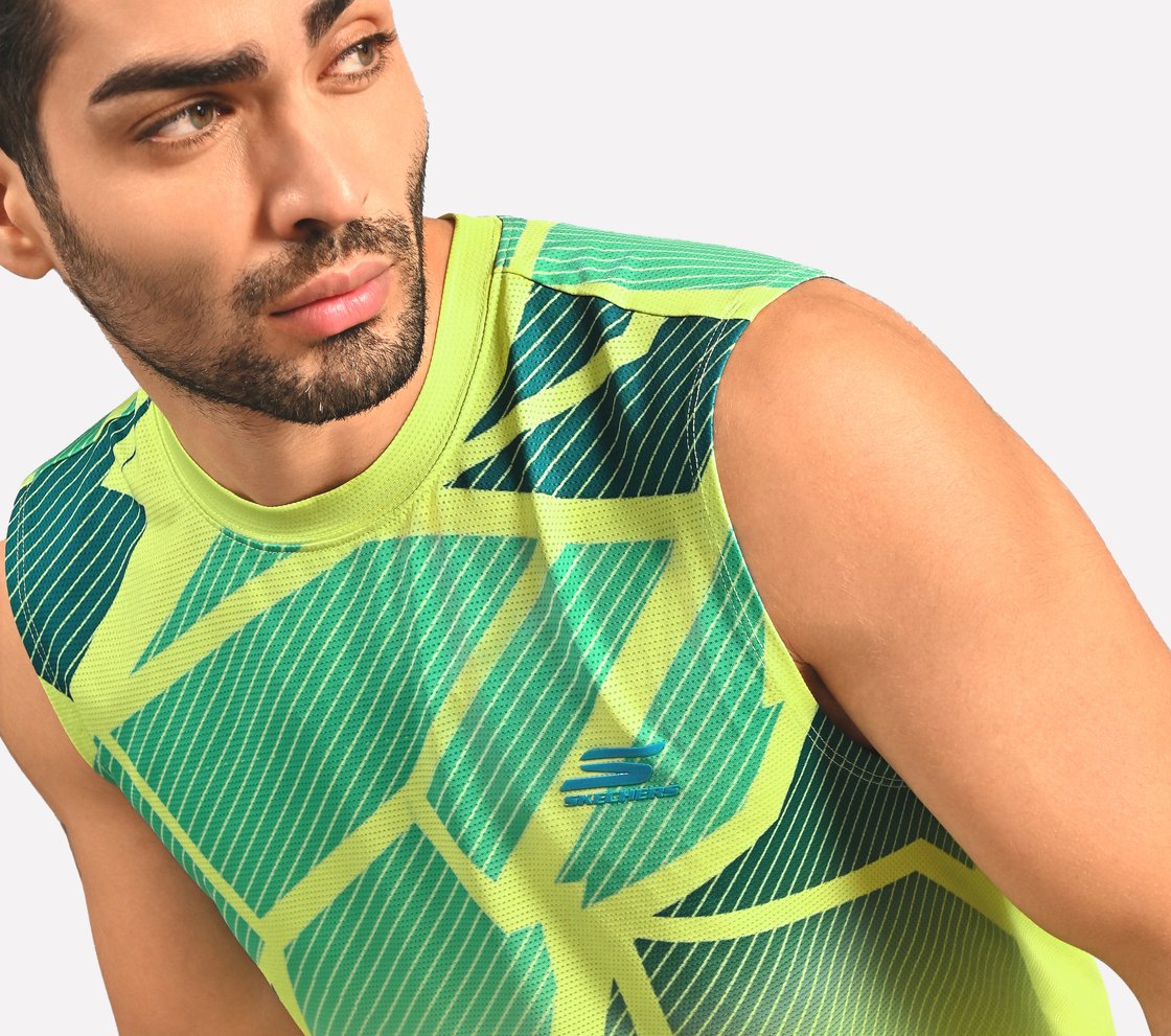 SKECHERS PICKLEBALL TANK, LIME Apparel Bottom View