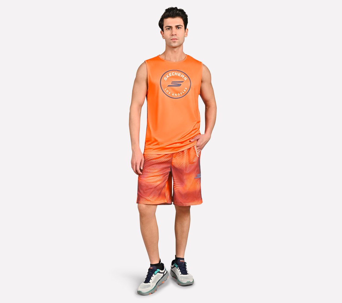 MENS SOCCER PERFORMANCE TANK, TAUPE/ ORANGE Apparel Right View