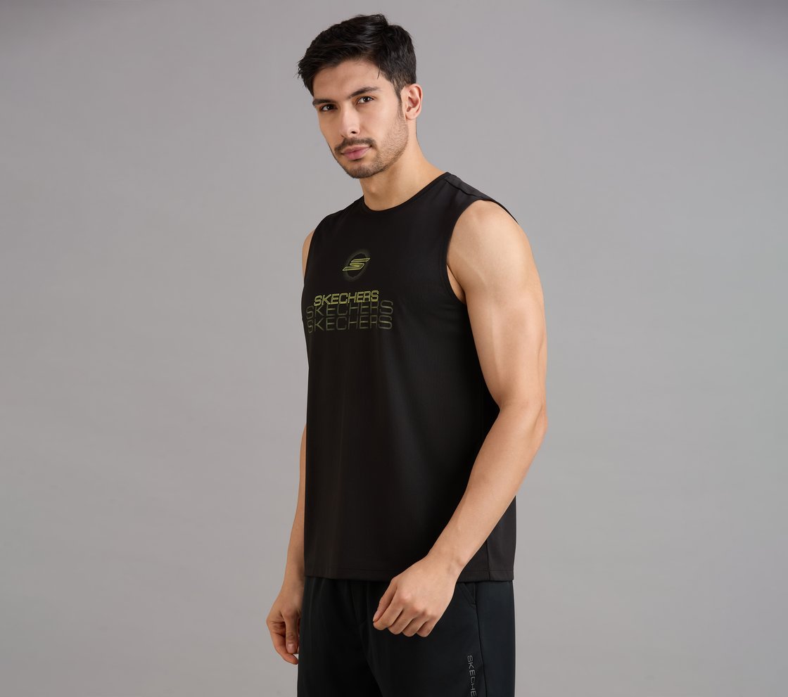 SMOKE EFFECT PICKLEBALL TANK, BLACK Apparel Top View