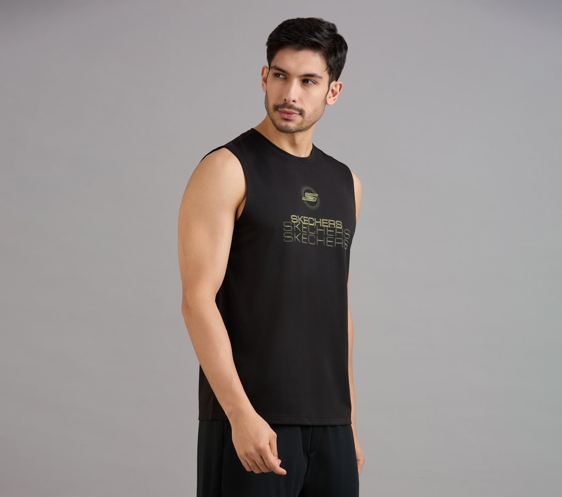 SMOKE EFFECT PICKLEBALL TANK, BLACK Apparel Bottom View