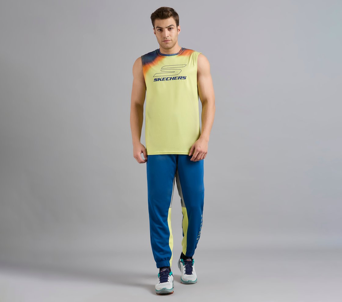 SHOULDER GRAFFITI PICKLEBALL TANK, MINT/YELLOW Apparel Right View