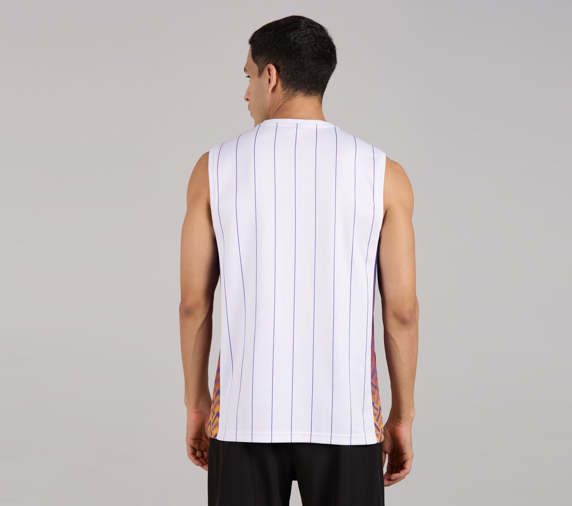 BASKETBALL STRIPER TANK, WHITE