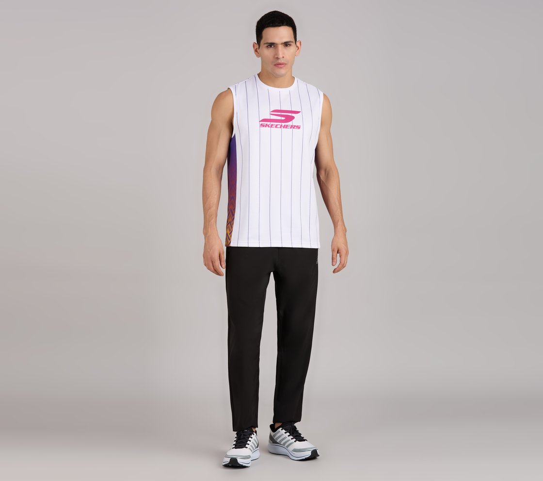BASKETBALL STRIPER TANK, WHITE