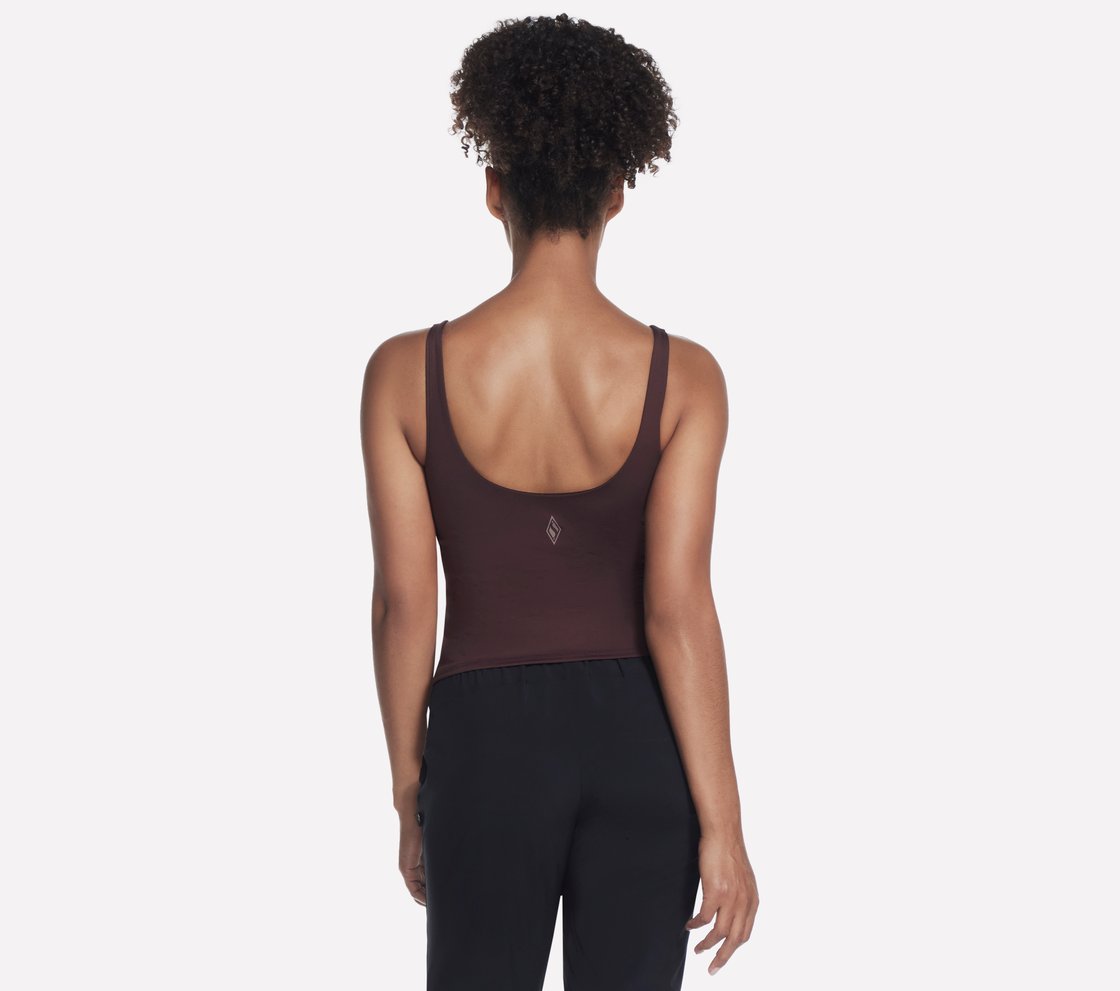 GOSCULPT V NECK TANK, BURGUNDY/BROWN Apparel Top View