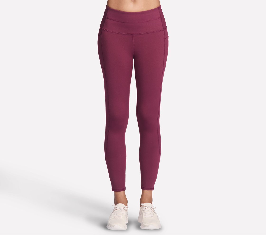 GOWALK HW LEGGING II, BURGUNDY/PINK Apparel Lateral View