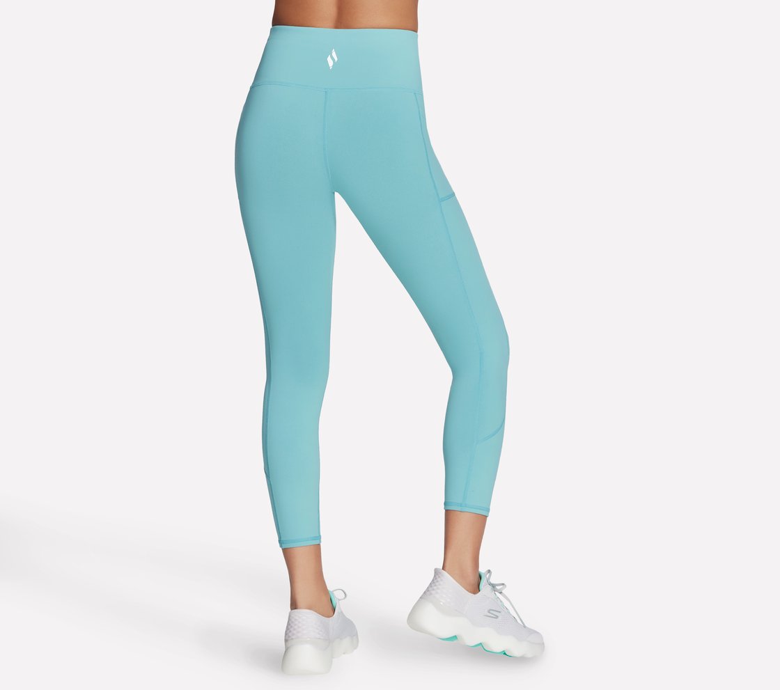 GOWALK HW 7/8 LEGGING II, WHITE/TURQUOISE Apparel Top View