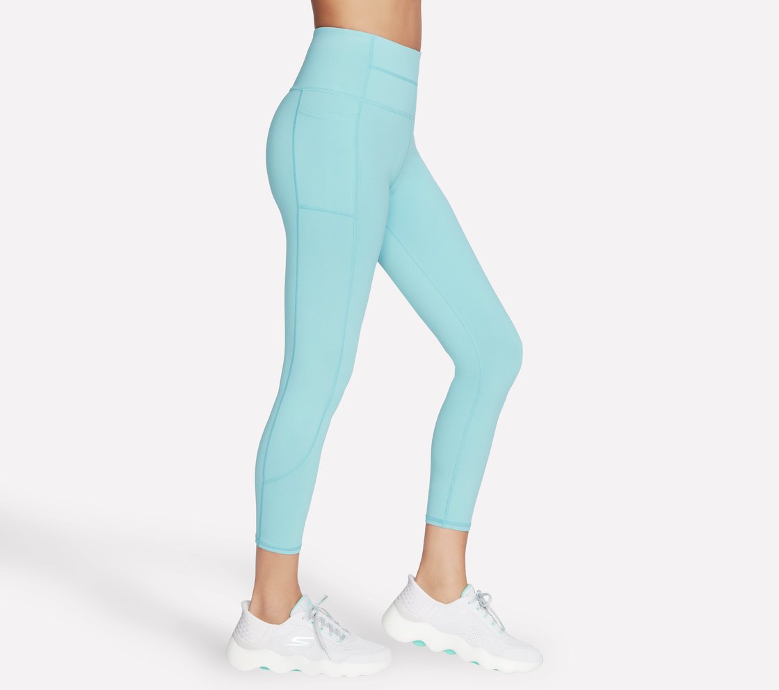 GOWALK HW 7/8 LEGGING II, WHITE/TURQUOISE Apparel Bottom View
