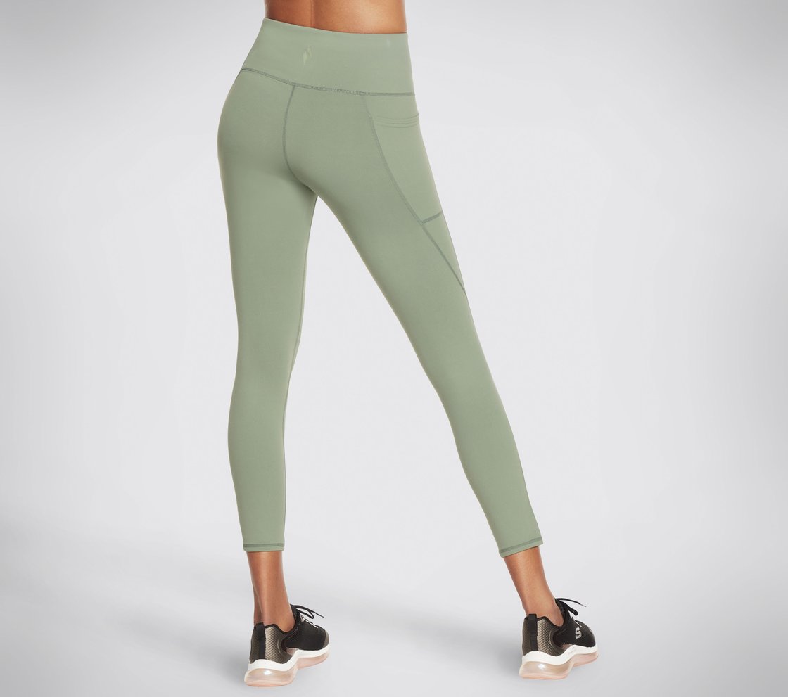 GOFLEX SLIT HW 7/8 LEGGING, LIGHT GREEN Apparel Top View