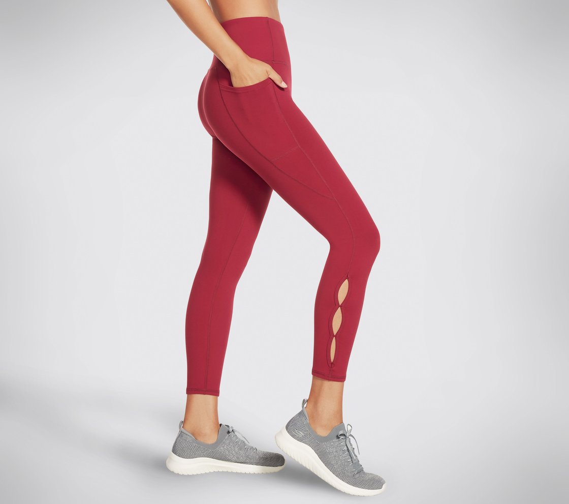 GOFLEX SLIT HW 7/8 LEGGING, RASPBERRY Apparel Lateral View