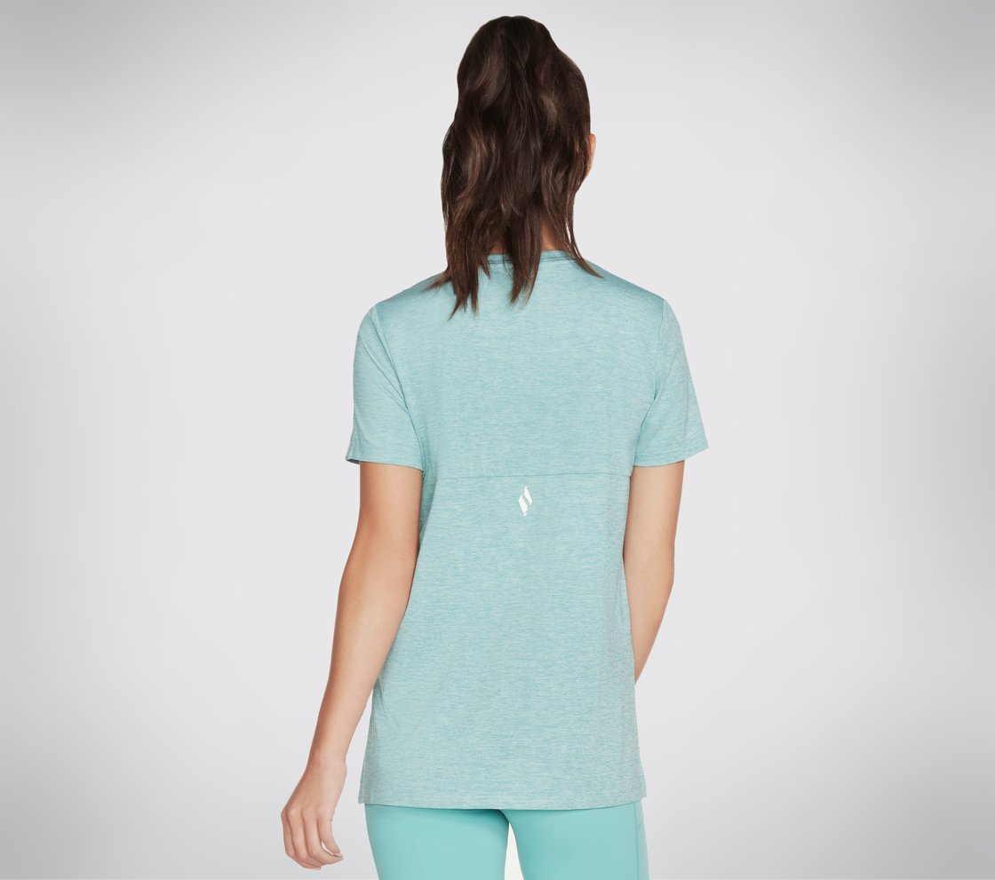 DIAMOND BLISSFUL T-SHIRT, TURQUOISE Apparel Top View