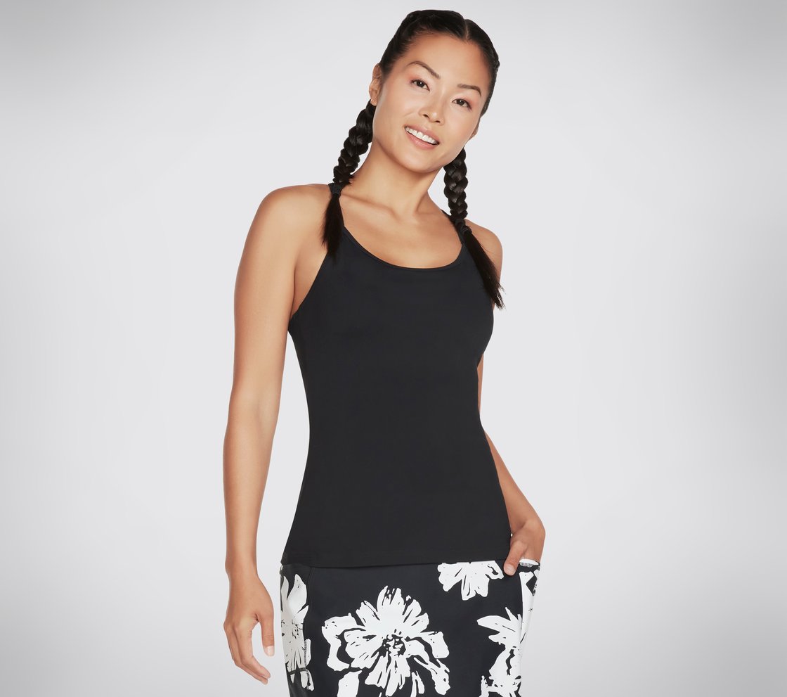 GOWALK RACERBACK SHELF BRA CA, BBBBLACK Apparel Lateral View