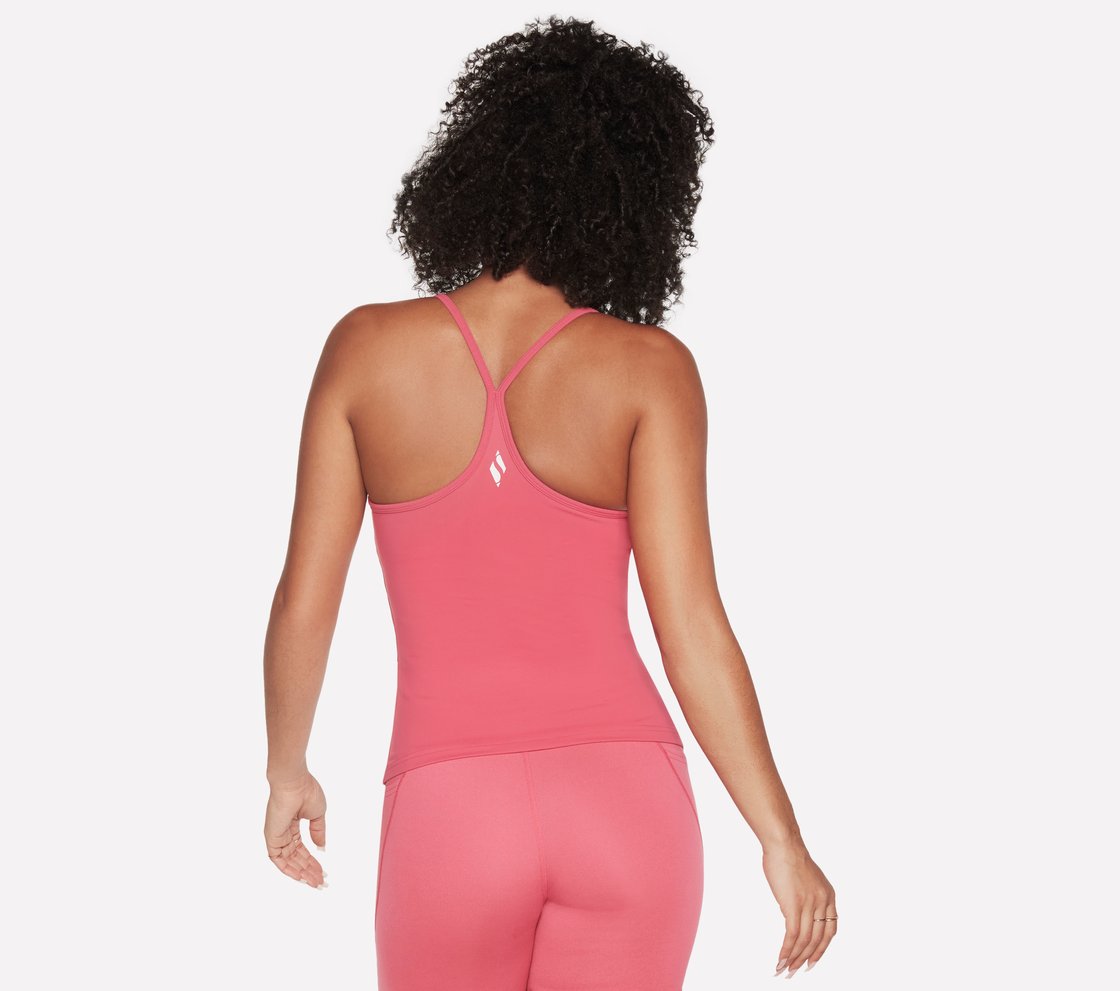 GOWALK RACERBACK SHELF BRA CA, RED/BLUE Apparel Top View