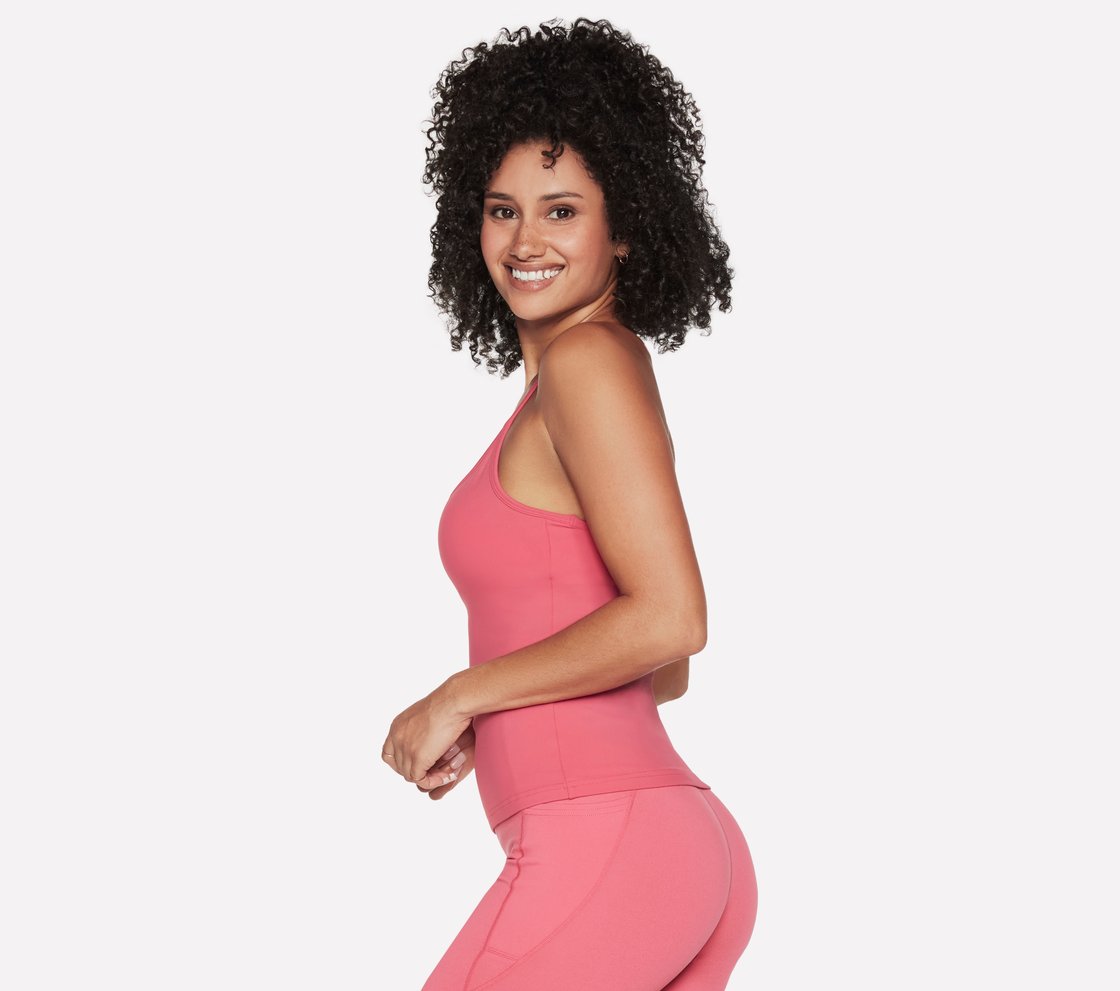 GOWALK RACERBACK SHELF BRA CA, RED/BLUE Apparel Bottom View