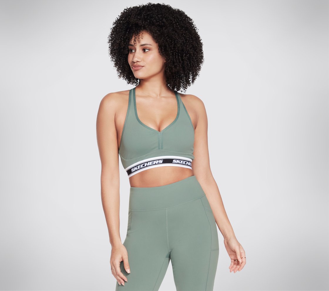 GOFLEX JACQUARD BRA, LIGHT GREEN Apparel Lateral View