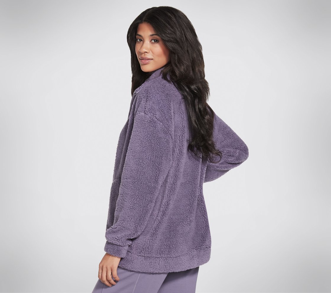 DOWNTIME JACKET, GREY/PURPLE Apparel Bottom View