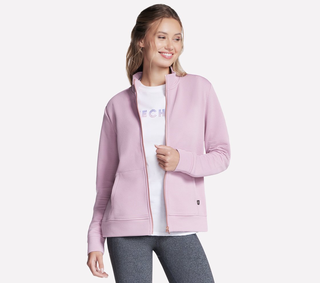 THE GOWALK HOODLESS HOODIE, PINK/LAVENDER