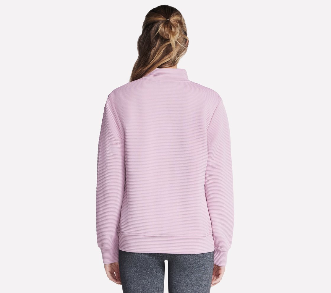 THE GOWALK HOODLESS HOODIE, PINK/LAVENDER Apparel Top View