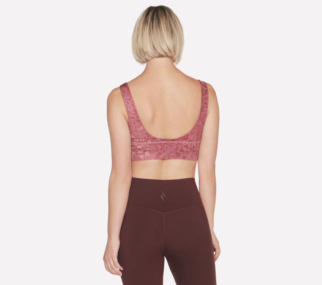 GOSCULPT LEOPARD LONGLINE BRA, MAUVE/PURPLE Apparel Top View
